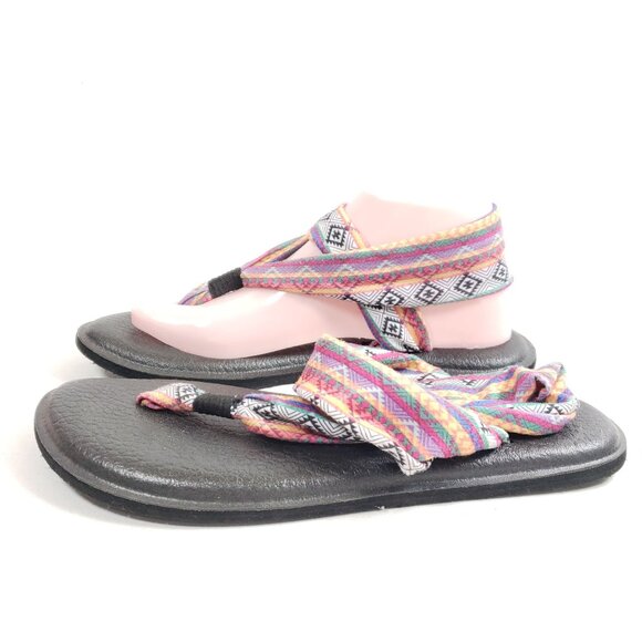 Sanuk Womens Size 8 Yoga Sling-2 Sandals Multicolor Stretch Fabric - Picture 5 of 9